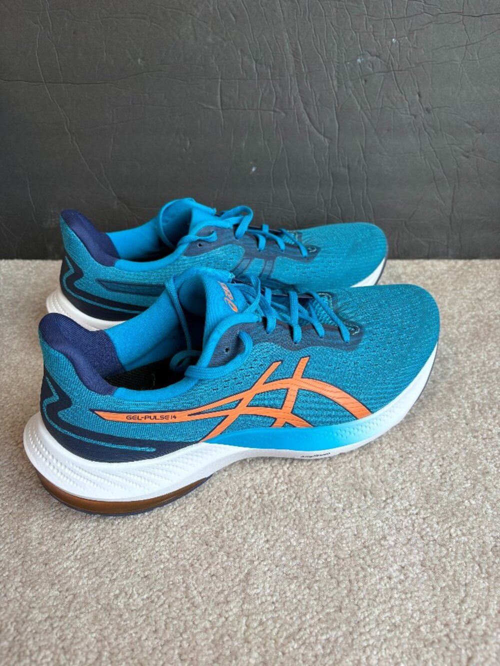 ASICS GEL-PULSE 14 Men's Running Shoes Size 11.5 Blue Orange 1011B491